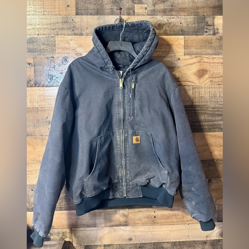 Carhartt Charcoal distressed jacket size Large